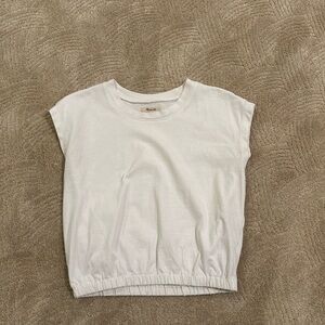 Madewell White Banded Tee Shirt Size Small